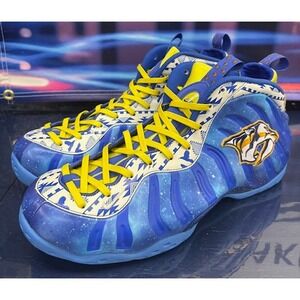 Custom Foamposites 7 of 68 pairs Blue Yellow Predators Mens sneakers size 14